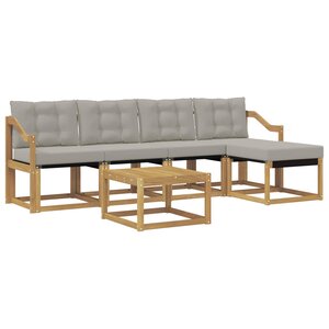 vidaXL Ensemble de canapés d'extérieur 6 Pièces Blanc et gris clair