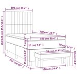 vidaXL Sommier à lattes de lit avec matelas Gris foncé 100x200cm Tissu