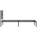 vidaXL Cadre de lit métal sans matelas avec tête de lit noir 100x200cm