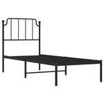 vidaXL Cadre de lit métal sans matelas avec tête de lit noir 80x200 cm