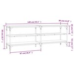 vidaXL Meuble TV chêne fumé 140x30x50 cm bois d'ingénierie
