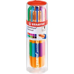 Roller à encre gel pointvisco  pot de 10 pièces stabilo