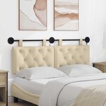 vidaXL Tête de lit suspendue Avec lumière LED Crème Tissu