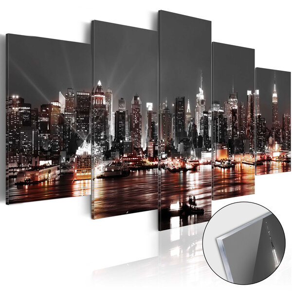 Tableau sur verre acrylique - gray city [glass] l x h en cm 200x100