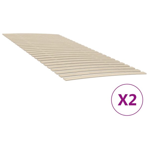vidaXL Sommiers à lattes avec 48 lattes 2 Pièces 100x200 cm
