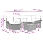 vidaXL Ensemble de canapé de jardin avec coussin 7 Pièces Gris Poly rotin