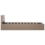 vidaXL Cadre de lit à rangement et LED Cappuccino Similicuir 120x200cm