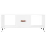 vidaXL Table basse Blanc brillant 102x50x40 cm Bois d'ingénierie