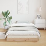 Cadre de lit au sol vidaXL Blanc 80x220 cm en bois de pin massif