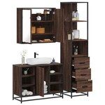 vidaXL Ensemble de meubles de salle de bain 3 Pièces Chêne marron