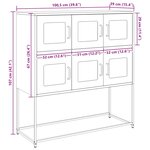 vidaXL Buffet rose 100 5x39x107 cm acier laminé à froid