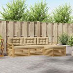 vidaXL Ensemble de canapés d'extérieur 4 pc Blanc et Beige Polyester