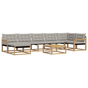 vidaXL Ensemble de canapés d'extérieur 8 pc Blanc et gris clair