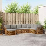 vidaXL Ensemble de canapés d'extérieur 8 Pièces Gris Naturel et Clair