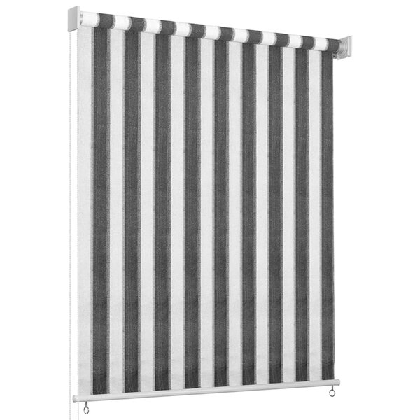 vidaXL Store roulant d'extérieur 60x230 cm Rayures anthracite et blanc
