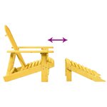 vidaXL Chaise Adirondack avec pouf jaune bois massif de sapin