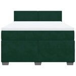 vidaXL Sommier à lattes de lit et matelas Vert foncé 140x190cm Velours