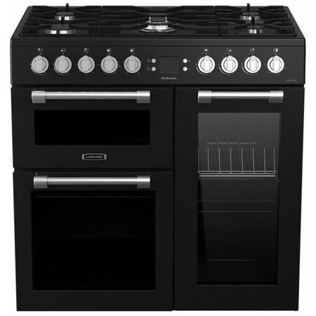 LEISURE CK90F320KG-Piano de cuisson table gaz-5 foyers-5,5kWh-triple cavité-2 fours+1 grill-60L+79L-A-Noir