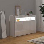vidaXL Buffet avec lumières LED blanc brillant 115 5x30x75 cm