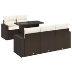 vidaXL Salon de jardin avec coussins 6 Pièces marron résine tressée