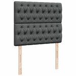 vidaXL Sommier à lattes de lit avec matelas Gris foncé 120x200cm Tissu