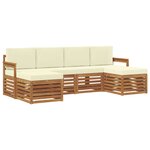 vidaXL Ensembles de canapés avec coussin 6 Pièces Naturel et Crème