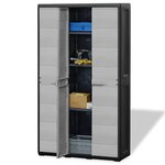 vidaXL Armoire de rangement de jardin avec 4 étagères Noir et gris