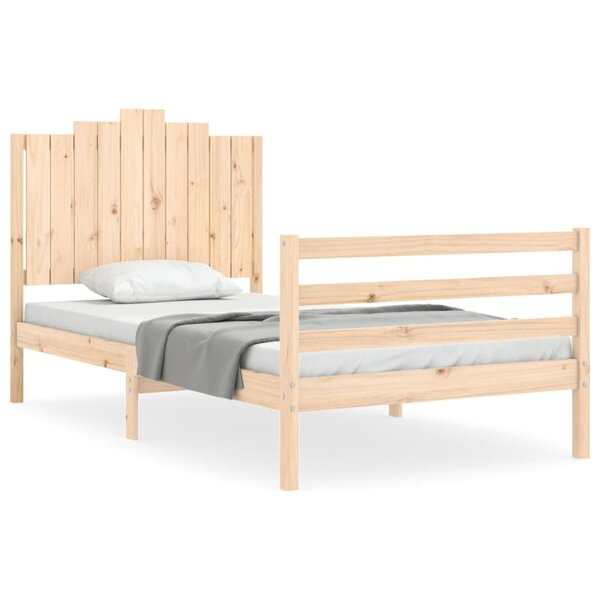 vidaXL Cadre de lit et tête de lit 100x200 cm bois massif