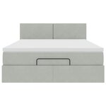 vidaXL Cadre de lit ottoman avec matelas gris clair 140x200 cm velours