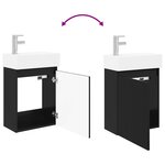 vidaXL Meuble de salle de bain avec robinet Noir 45 5 x 22 5 x 84 cm