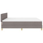 vidaXL Lit à ressorts avec matelas Taupe 200 x 200 cm tissu