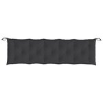 vidaXL Coussins de banc de jardin 2 Pièces noir 180x50x7 cm tissu Oxford