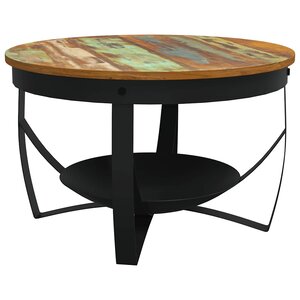 vidaXL Table basse Ø68x43 cm Bois de récupération massif