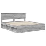 vidaXL Cadre de lit Gris Sonoma 200 x 200 cm Bois d'ingénierie