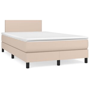 vidaXL Sommier à lattes de lit avec matelas Cappuccino 120x200 cm