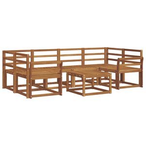 vidaXL Ensemble de canapés d'extérieur 7 Pièces Naturel