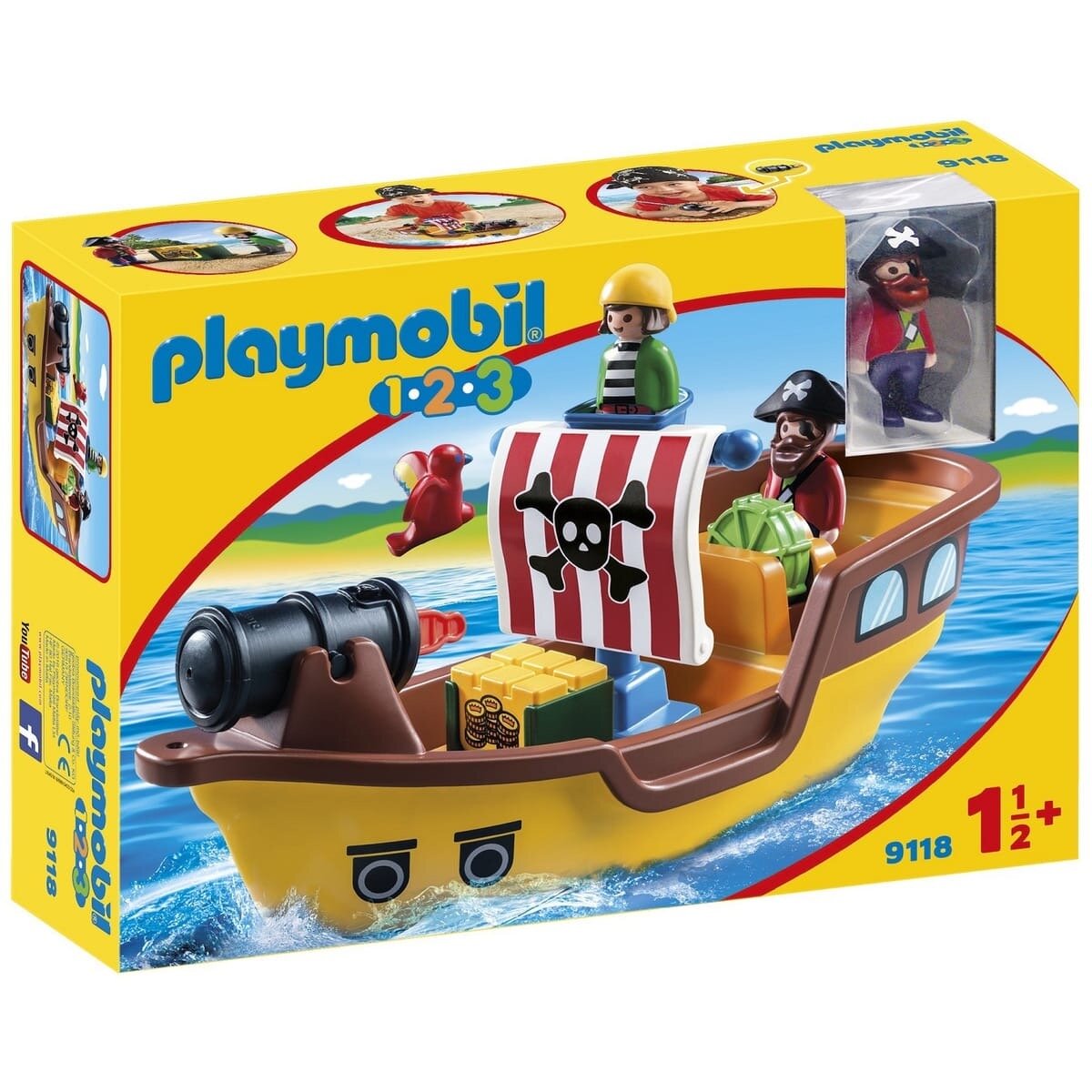 PLAYMOBIL 9118 1.2.3 - Bateau De Pirates - La Poste