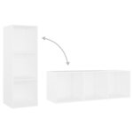 vidaXL Meubles TV 2 Pièces Blanc 107x35x37 cm Bois d'ingénierie
