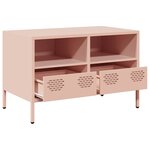 vidaXL Meuble TV rose 68x39x43 5 cm acier laminé à froid
