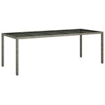vidaXL Table de jardin pour repas Gris 250 x 100 x 75 cm Poly rotin