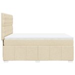 vidaXL Sommier à lattes de lit avec matelas Crème 160x200 cm Tissu