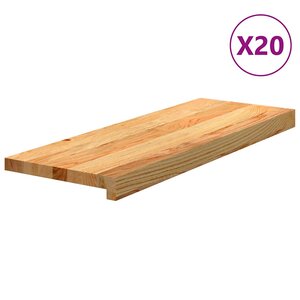 vidaXL Marches d'escalier 20 Pièces marron clair 70x25x2 cm chêne massif