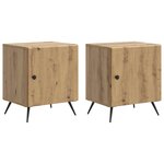 vidaXL Cabinet de chevet 2 Pièces Chêne artisanal 43 x 34 5 x 50 cm