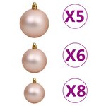 Vidaxl arbre de noël mince avec led et boules bleu 150 cm