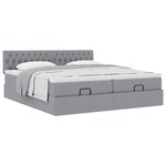 VidaXL Cadre de lit ottoman et matelas gris clair 200x200cm tissu