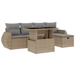 vidaXL Salon de jardin avec coussins 6 Pièces beige résine tressée