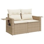 vidaXL Salon de jardin avec coussins 5 Pièces beige résine tressée