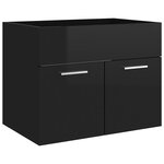 vidaXL Ensemble de meubles de salle de bain 2 Pièces Noir brillant