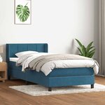 vidaXL Sommier à lattes de lit et matelas bleu foncé 80x210 cm velours