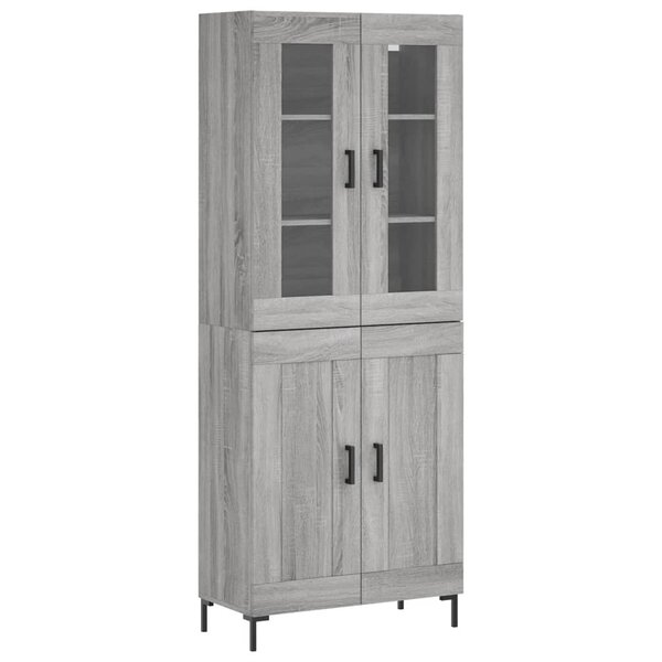 vidaXL Buffet haut Sonoma gris 69 5x34x180 cm Bois d'ingénierie